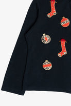 Vintage Cheetah Print Details Mockneck Zip-Up Ugly Christmas Sweater (2000s)