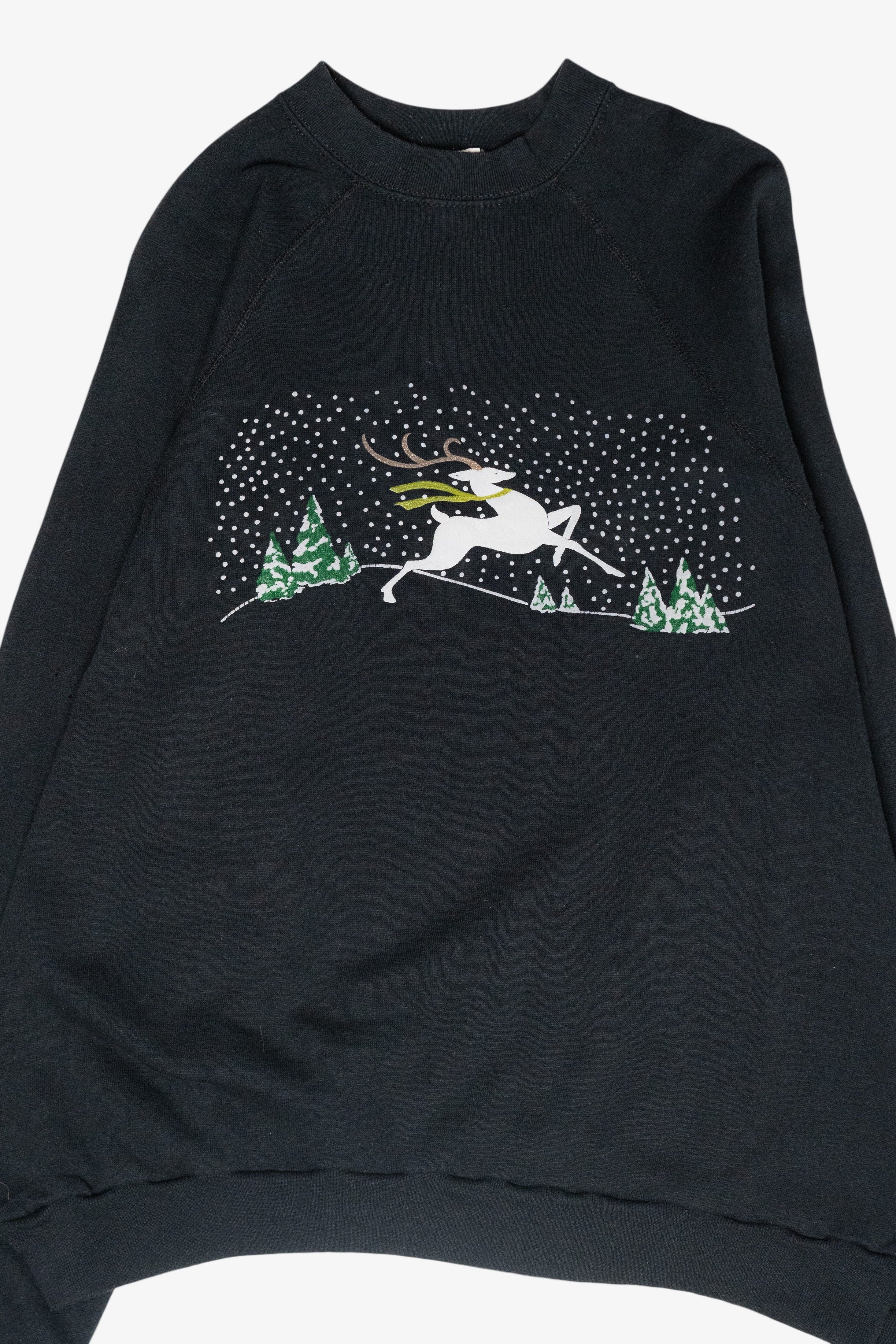 Prancing Reindeer Vintage Ugly Christmas Sweatshirt (1990s)