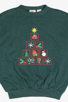 Vintage Embroidered Ugly Christmas Sweatshirt (1990s)