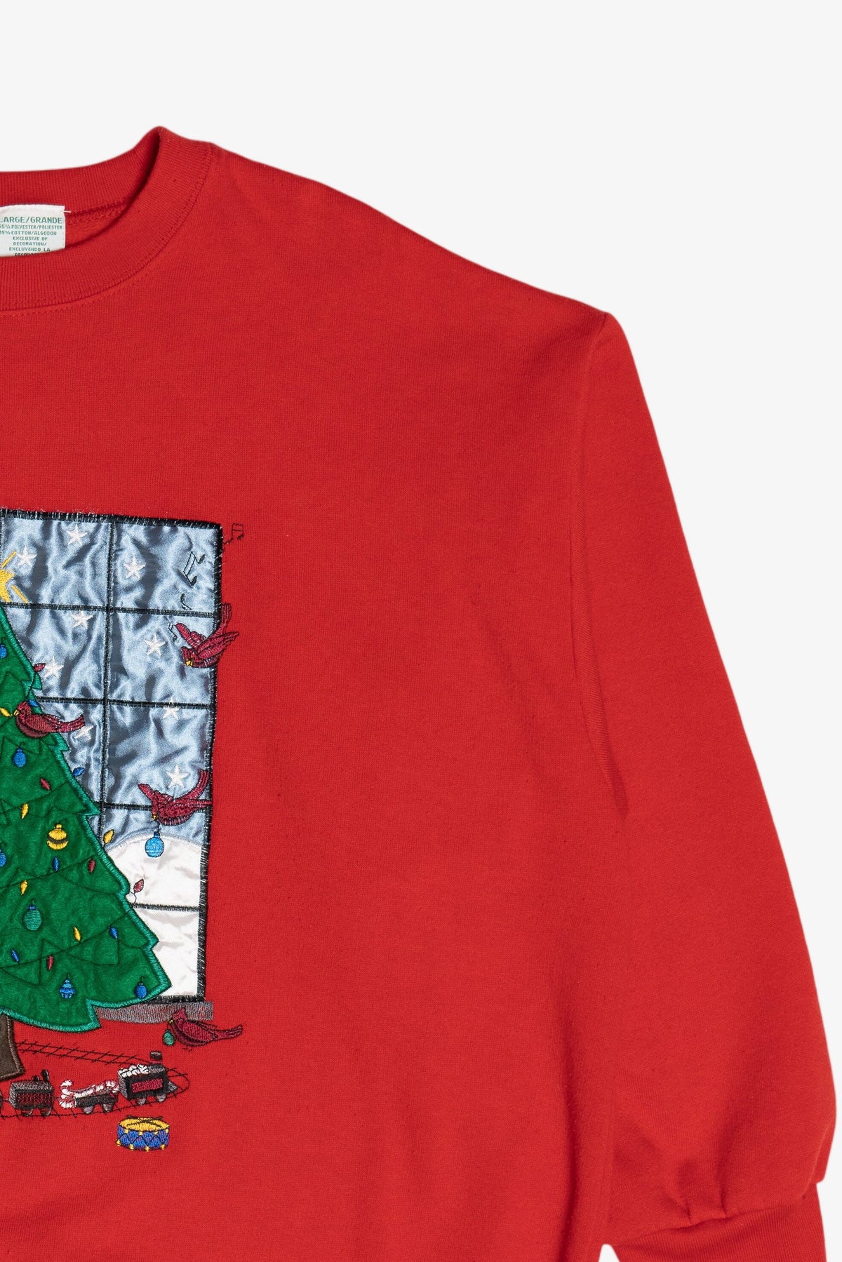 Vintage Christmas Tree In Window Ugly Christmas Sweatshirt (1990s)