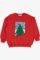 Vintage Christmas Tree In Window Ugly Christmas Sweatshirt (1990s)