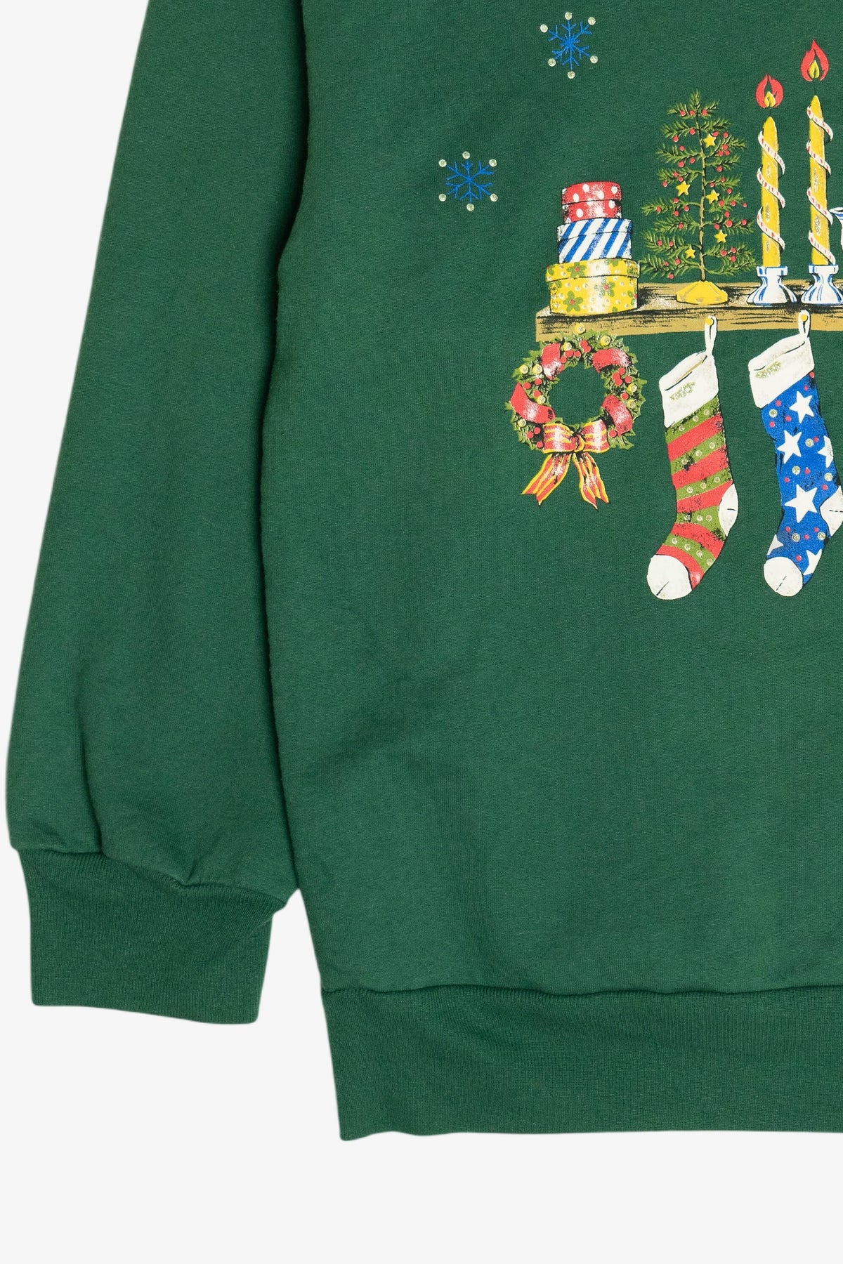 Vintage Stockings On Christmas Mantle Ugly Christmas Sweatshirt (1990s)