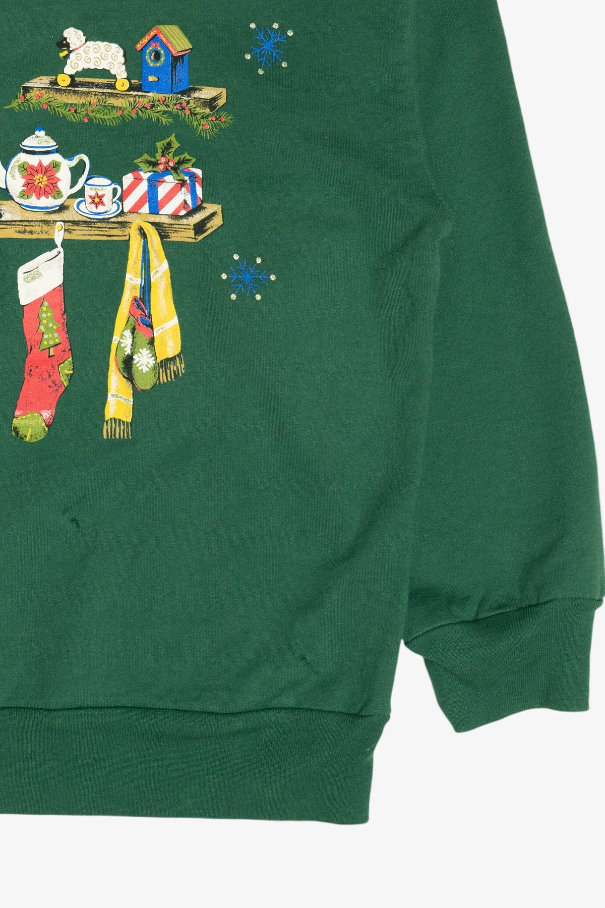 Vintage Stockings On Christmas Mantle Ugly Christmas Sweatshirt (1990s)