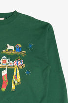 Vintage Stockings On Christmas Mantle Ugly Christmas Sweatshirt (1990s)