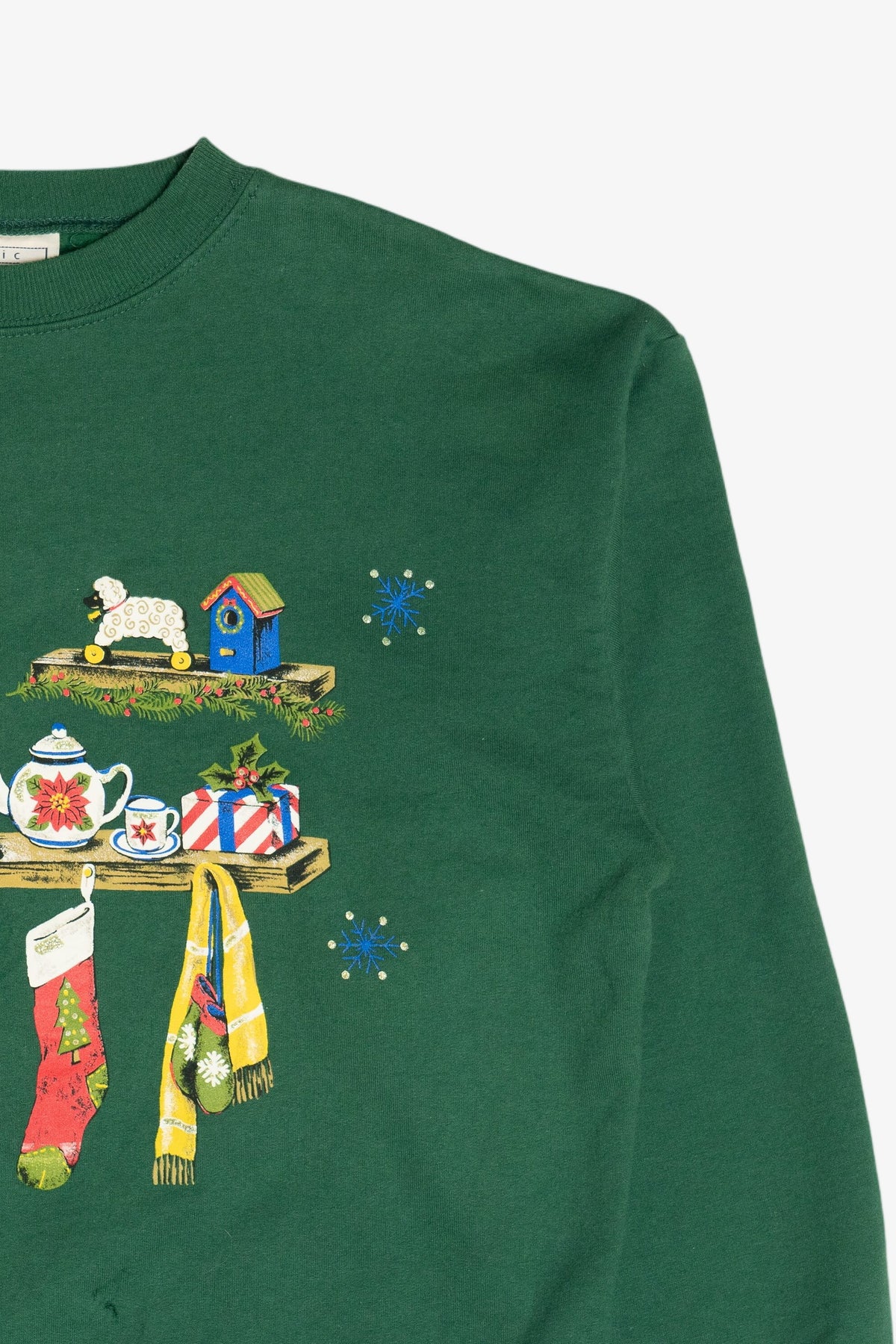 Vintage Stockings On Christmas Mantle Ugly Christmas Sweatshirt (1990s)