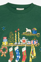 Vintage Stockings On Christmas Mantle Ugly Christmas Sweatshirt (1990s)