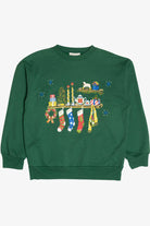 Vintage Stockings On Christmas Mantle Ugly Christmas Sweatshirt (1990s)