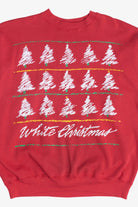 Vintage "White Christmas" Snowy Trees Christmas Sweatshirt (1990s)