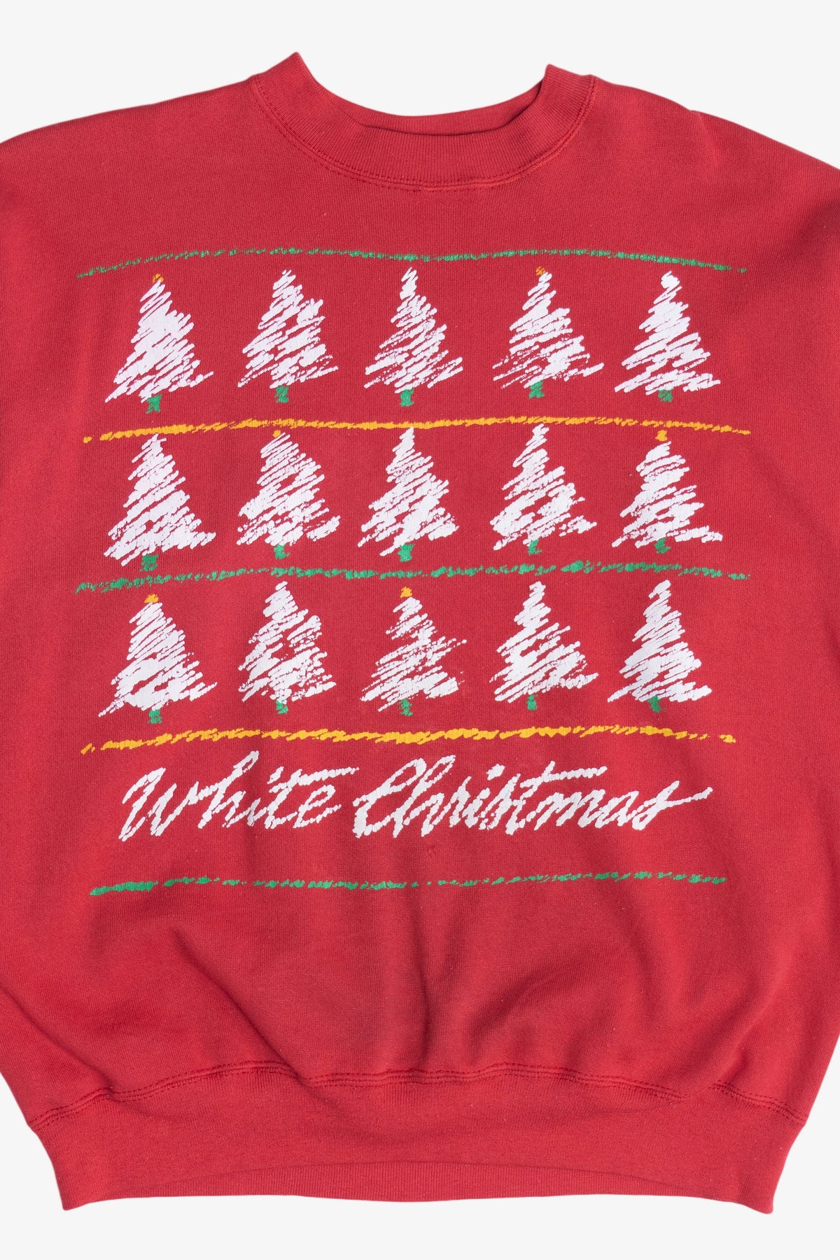 Vintage "White Christmas" Snowy Trees Christmas Sweatshirt (1990s)