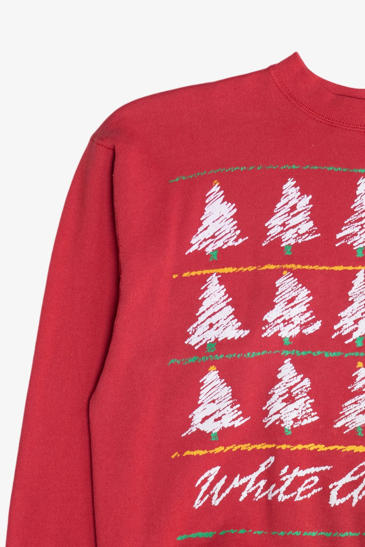 Vintage "White Christmas" Snowy Trees Christmas Sweatshirt (1990s)