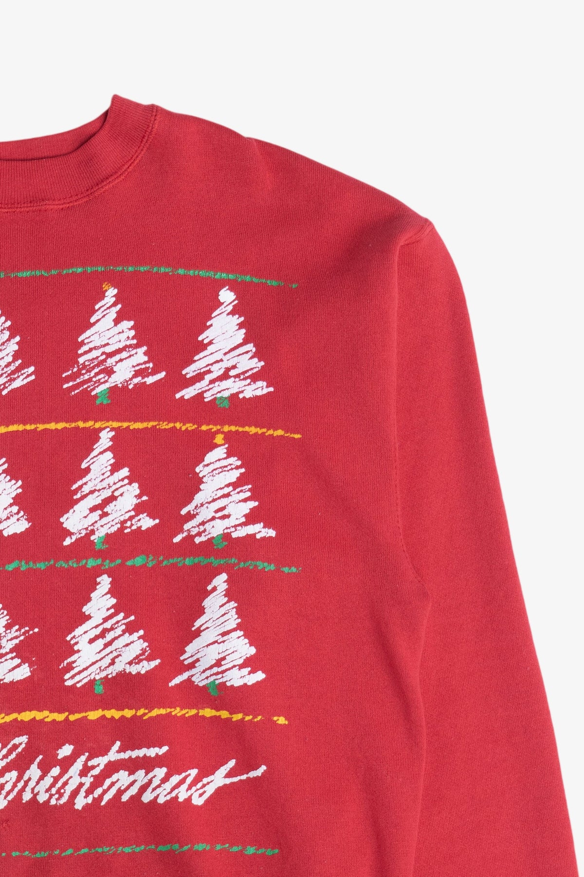 Vintage "White Christmas" Snowy Trees Christmas Sweatshirt (1990s)