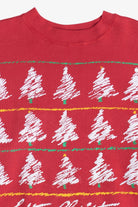 Vintage "White Christmas" Snowy Trees Christmas Sweatshirt (1990s)