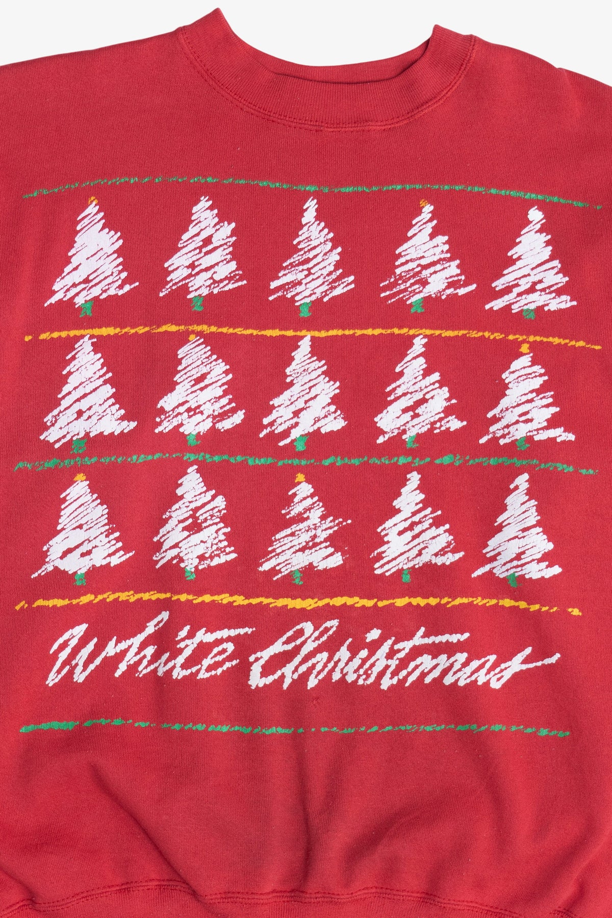 Vintage "White Christmas" Snowy Trees Christmas Sweatshirt (1990s)