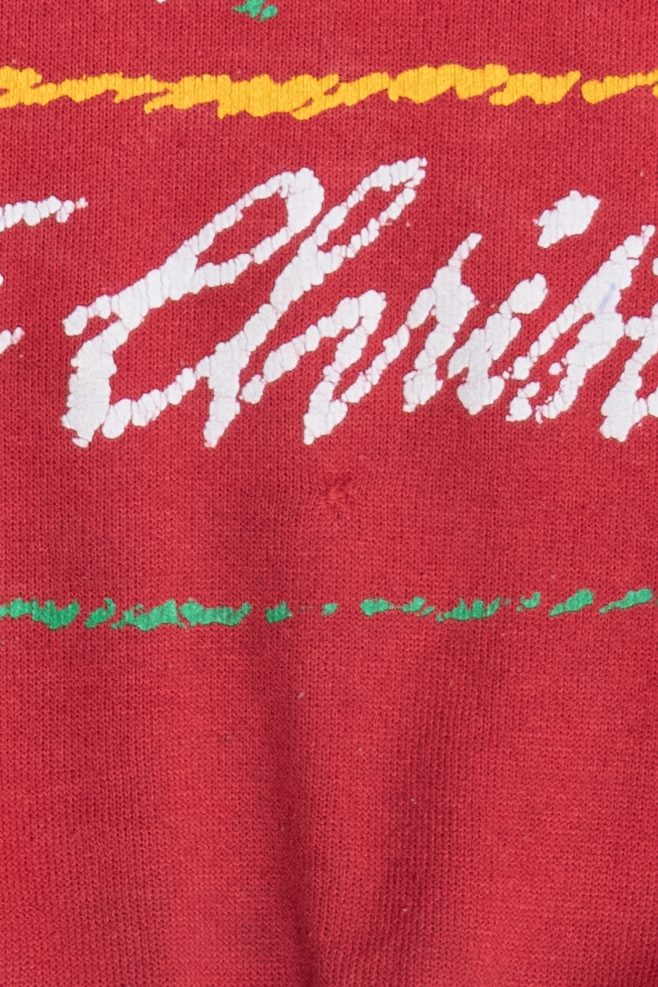 Vintage "White Christmas" Snowy Trees Christmas Sweatshirt (1990s)