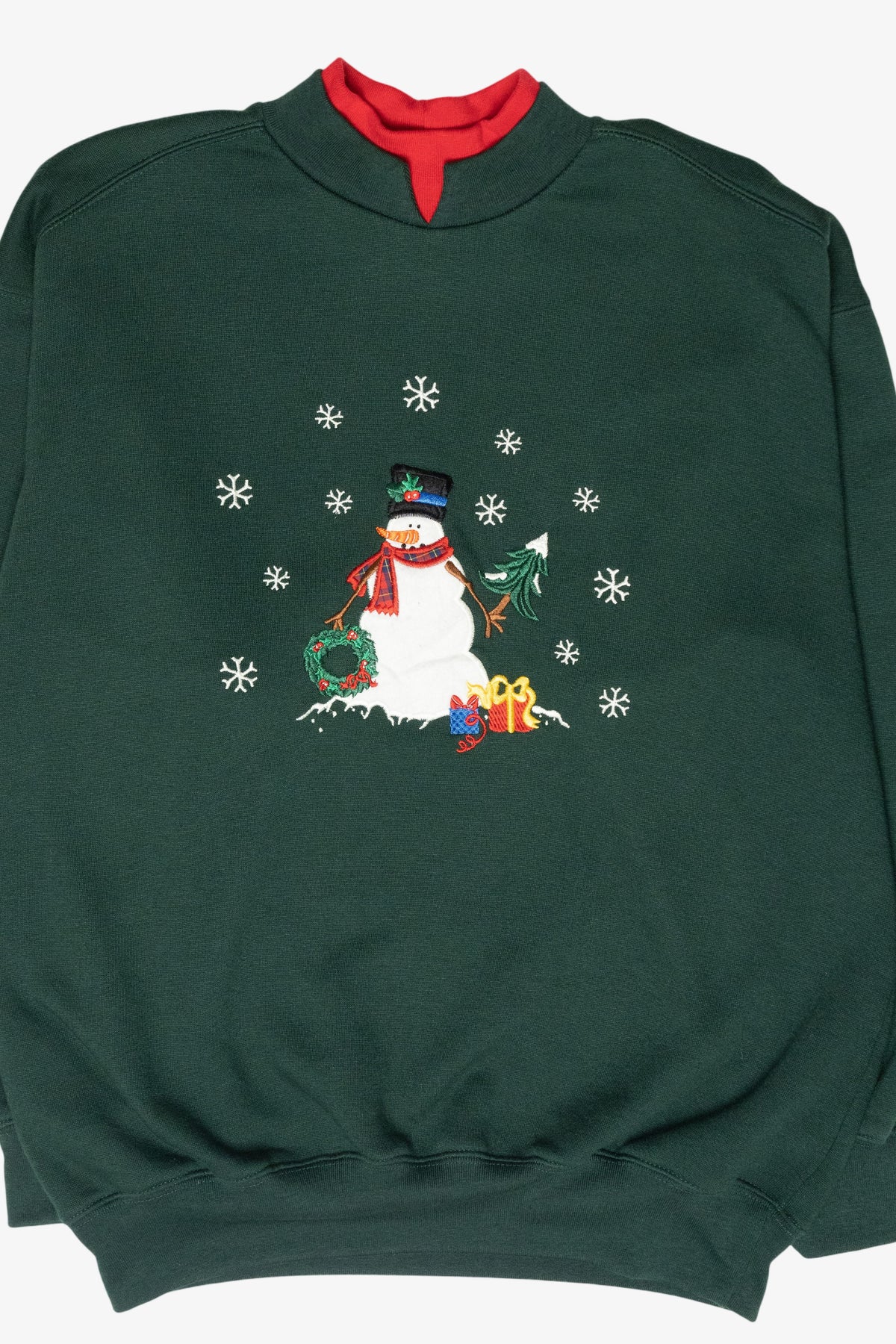 Snowman Tree Hunting Vintage Ugly Christmas Sweatshirt (1990s)