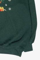 Snowman Tree Hunting Vintage Ugly Christmas Sweatshirt (1990s)