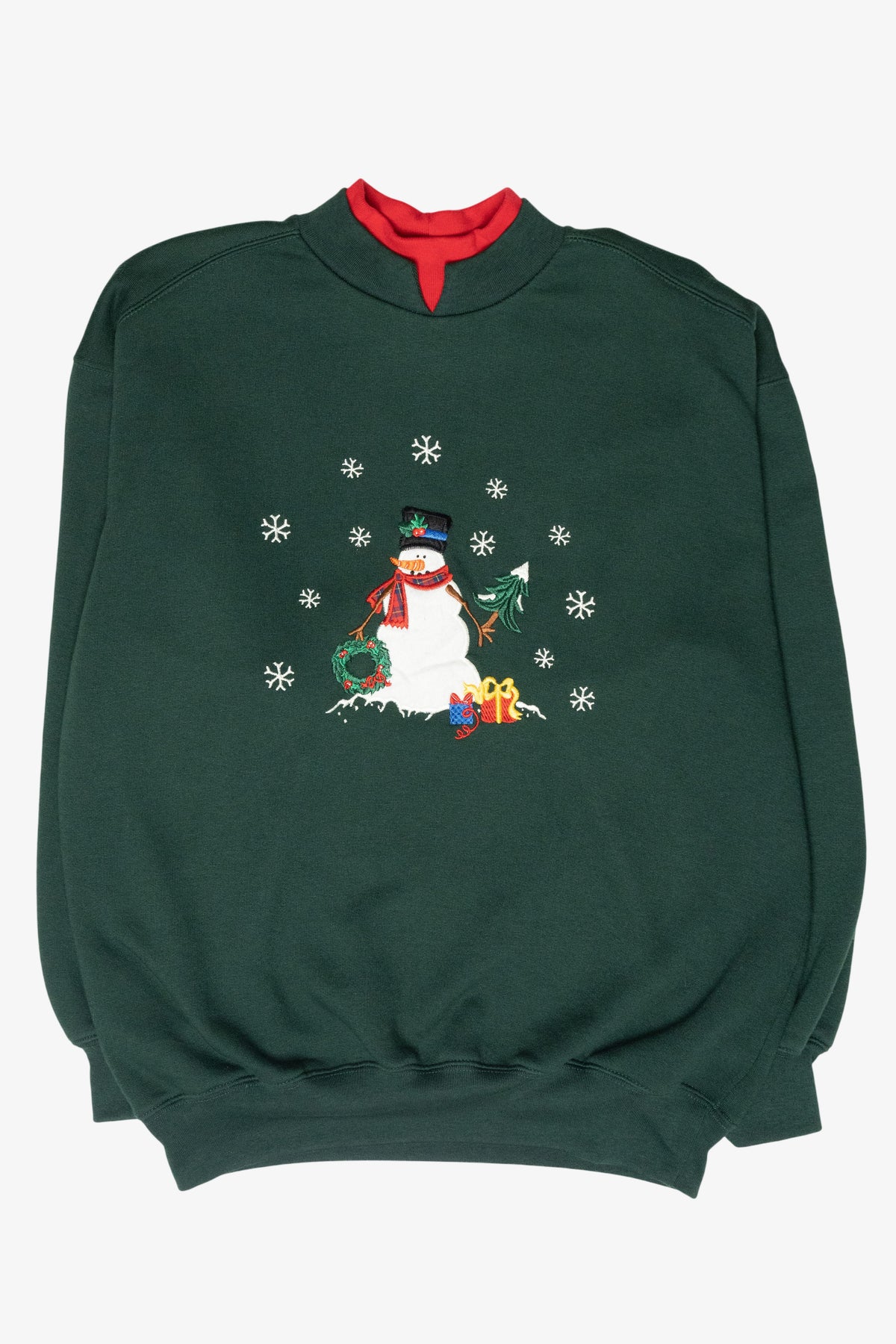 Snowman Tree Hunting Vintage Ugly Christmas Sweatshirt (1990s)