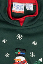 Snowman Tree Hunting Vintage Ugly Christmas Sweatshirt (1990s)