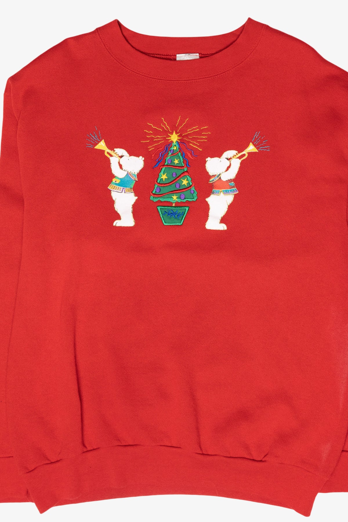 Trumpeter Bears Vintage Ugly Christmas Sweatshirt (1990s)