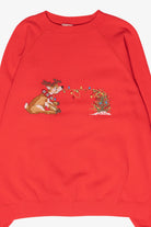 Handmade Cross-Stitched Reindeer Vintage Ugly Christmas Sweatshirt (2000s)