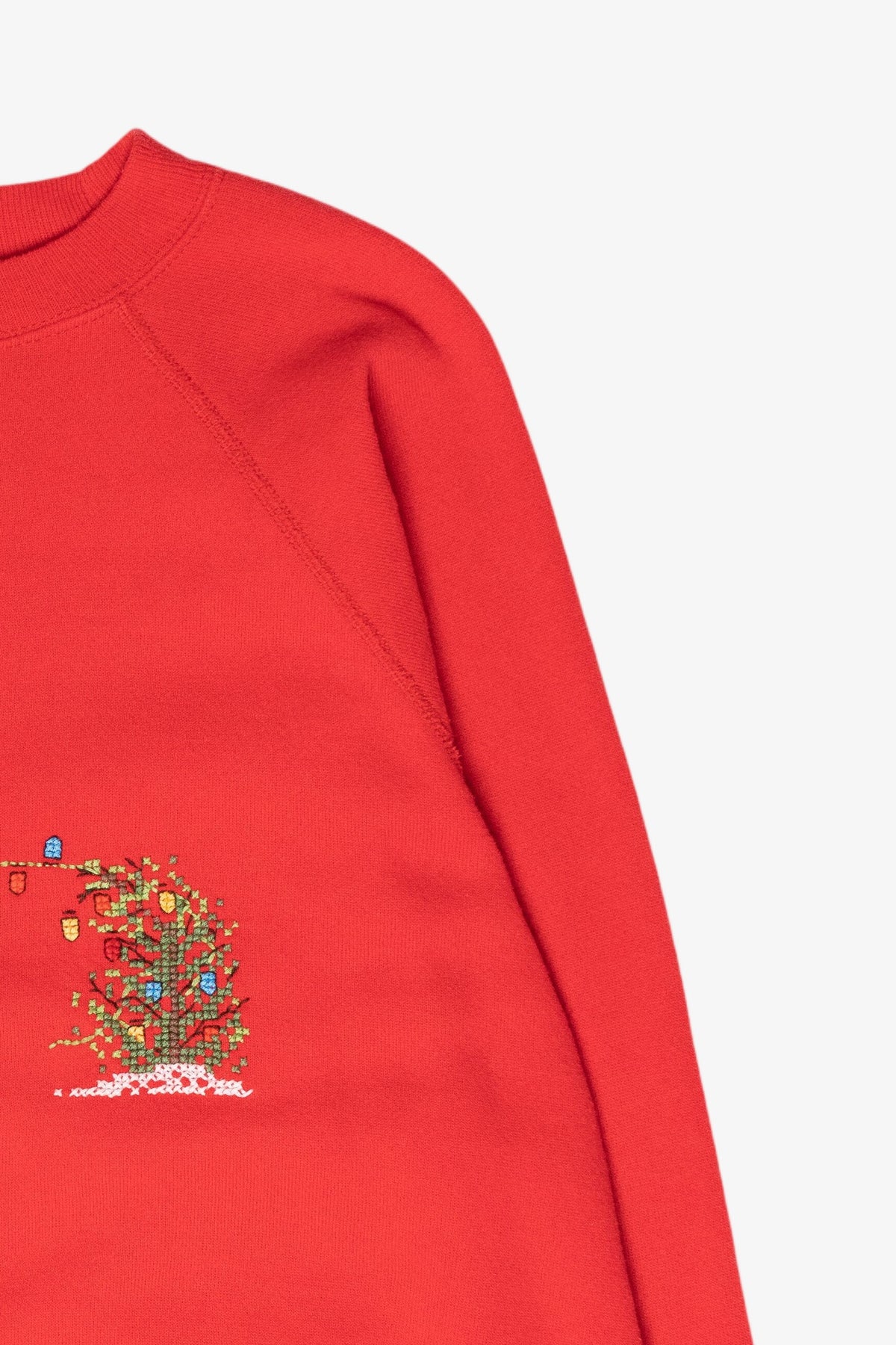 Handmade Cross-Stitched Reindeer Vintage Ugly Christmas Sweatshirt (2000s)