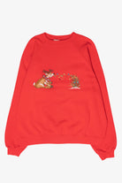 Handmade Cross-Stitched Reindeer Vintage Ugly Christmas Sweatshirt (2000s)