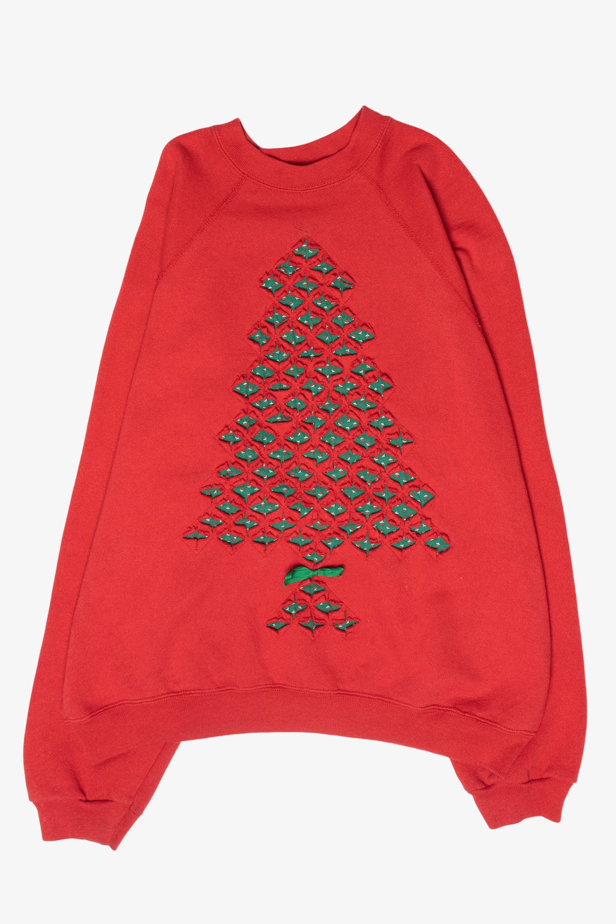 Handmade Tree Cutout Vintage Ugly Christmas Sweatshirt (1990s)