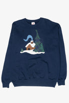 Handmade Winter Cabin Vintage Ugly Christmas Sweatshirt (1990s)