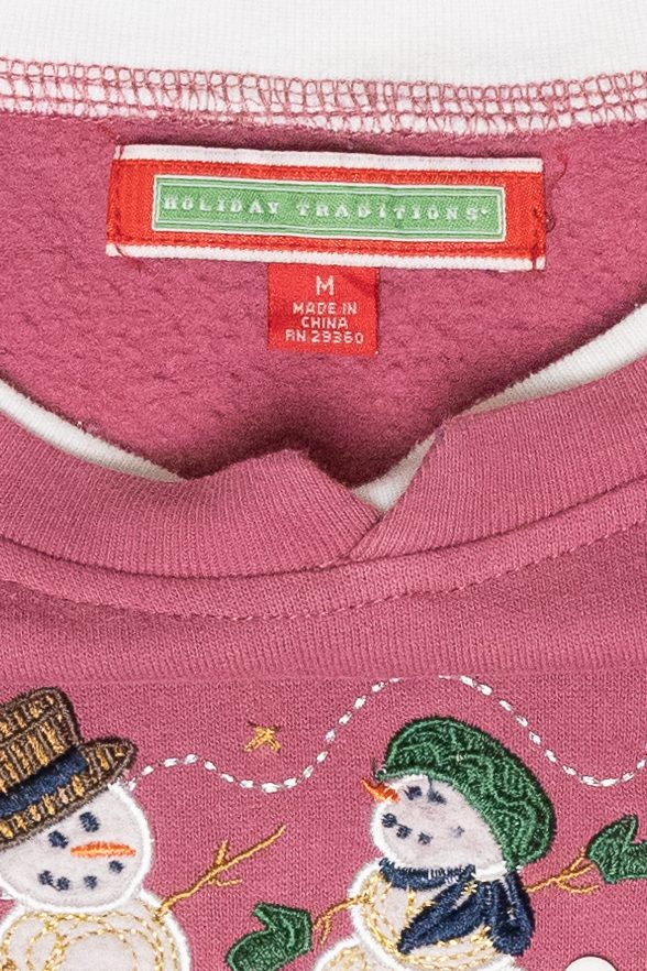 Snowmen Trio Vintage Ugly Christmas Sweatshirt (2000s)