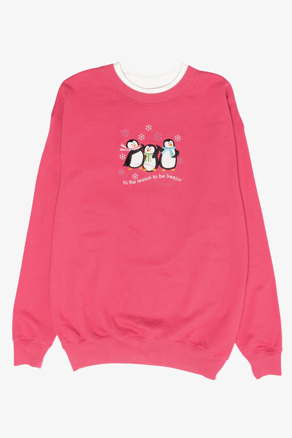 "Freezin'" Penguins Vintage Ugly Christmas Sweatshirt (2000s)