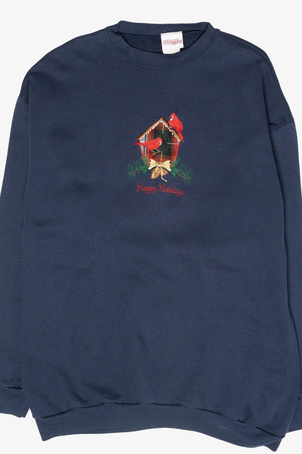 "Happy Holidays" Birdhouse Vintage Ugly Christmas Sweatshirt (1990s)