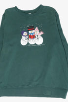 Caroling Snowmen Vintage Ugly Christmas Sweatshirt (2000s)