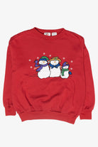 Snowmen Trio Vintage Ugly Christmas Sweatshirt (1990s)