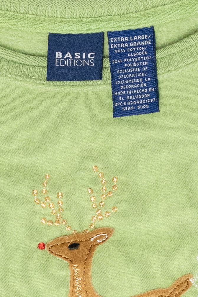 Reindeer Vintage Ugly Christmas Sweatshirt (2000s)