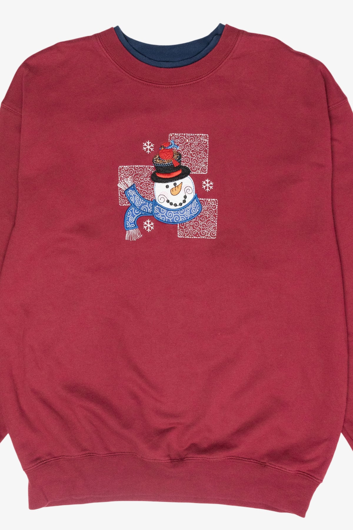 Whimsical Snowman Vintage Ugly Christmas Sweatshirt (1990s)