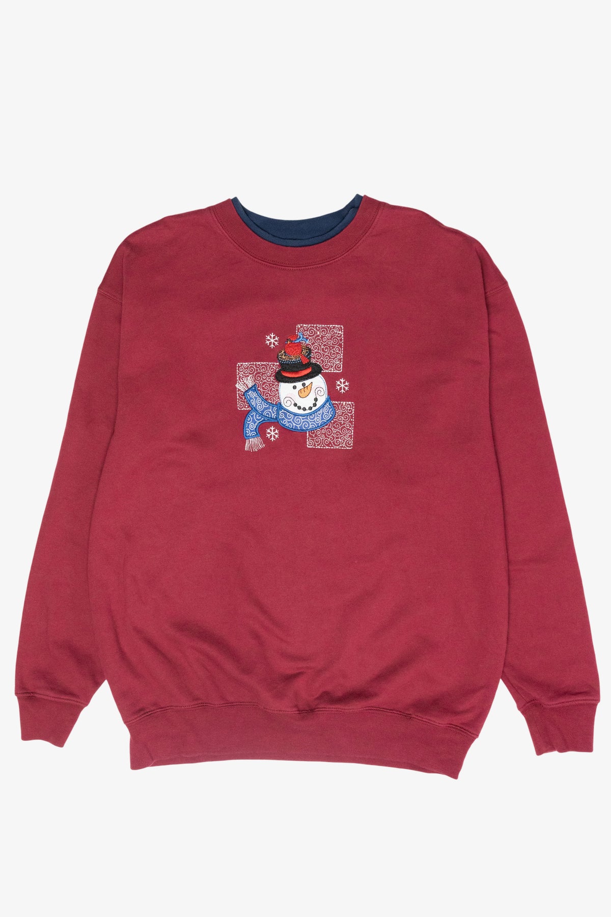 Whimsical Snowman Vintage Ugly Christmas Sweatshirt (1990s)