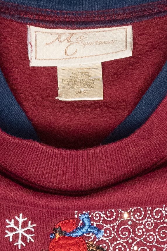 Whimsical Snowman Vintage Ugly Christmas Sweatshirt (1990s)