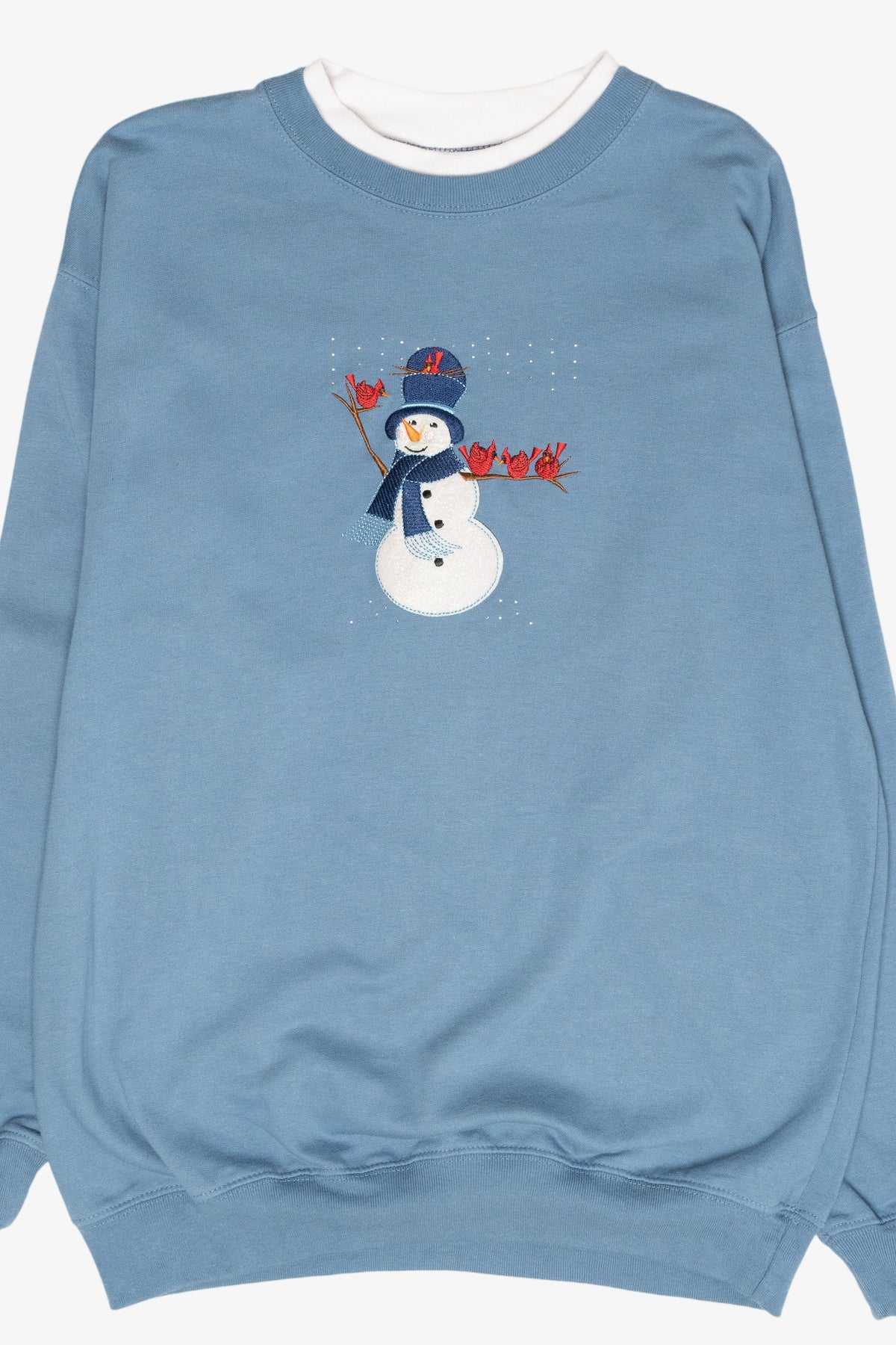 Snowman With Cardinals Vintage Ugly Christmas Sweatshirts (1990s)