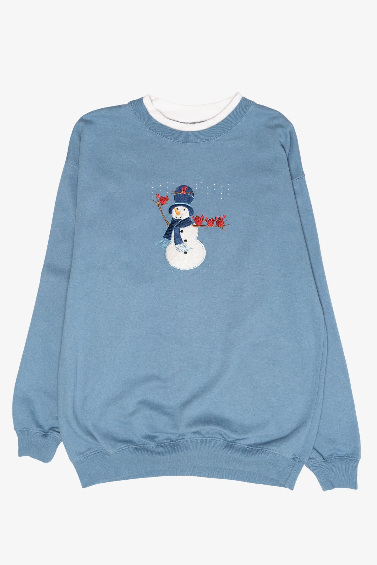 Snowman With Cardinals Vintage Ugly Christmas Sweatshirts (1990s)