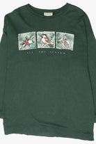 "Tis The Season" Birds Vintage Ugly Christmas Sweatshirt (1990s)