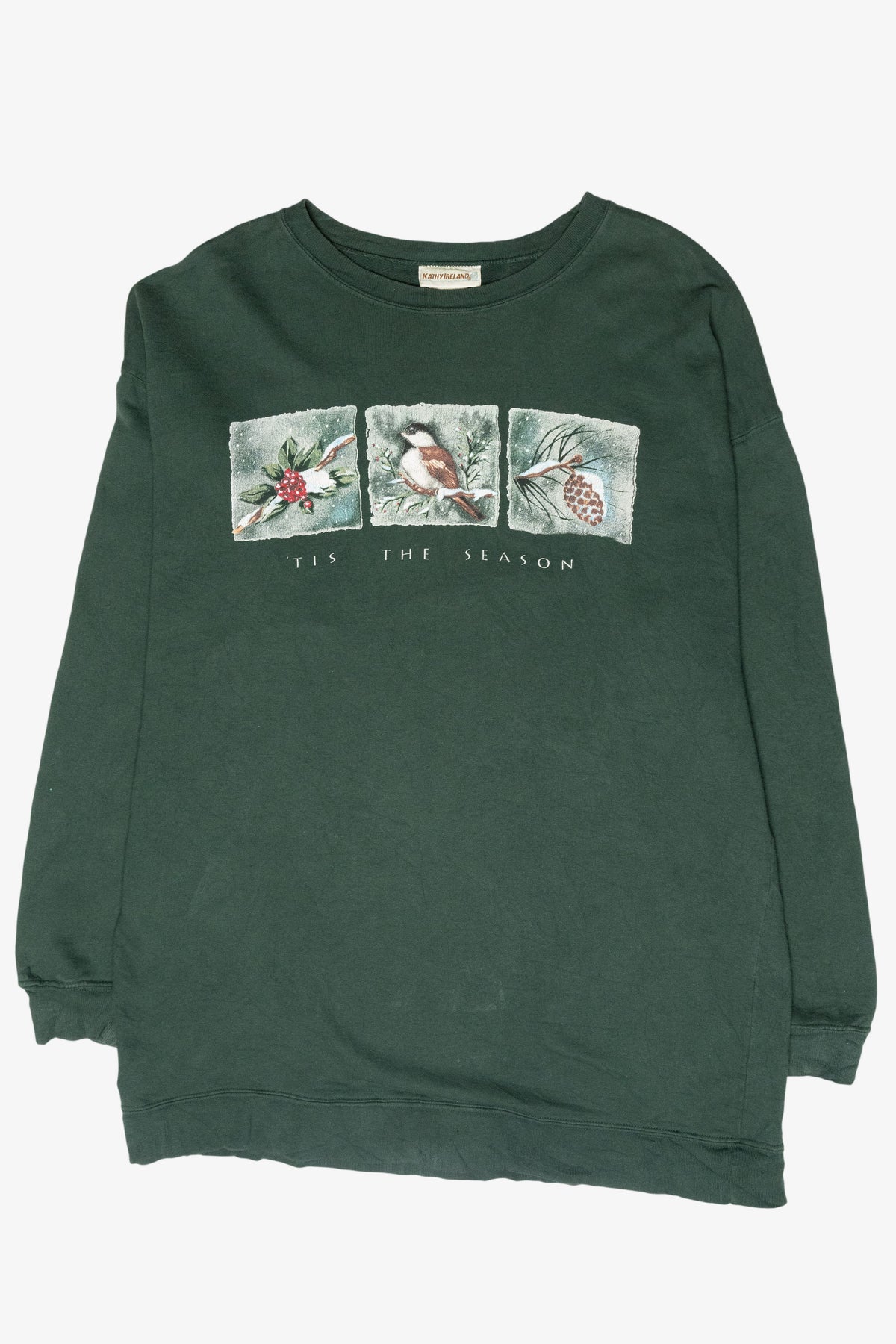 "Tis The Season" Birds Vintage Ugly Christmas Sweatshirt (1990s)