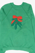 Handmade Mistletoe Applique Vintage Ugly Christmas Sweatshirt (1990s)