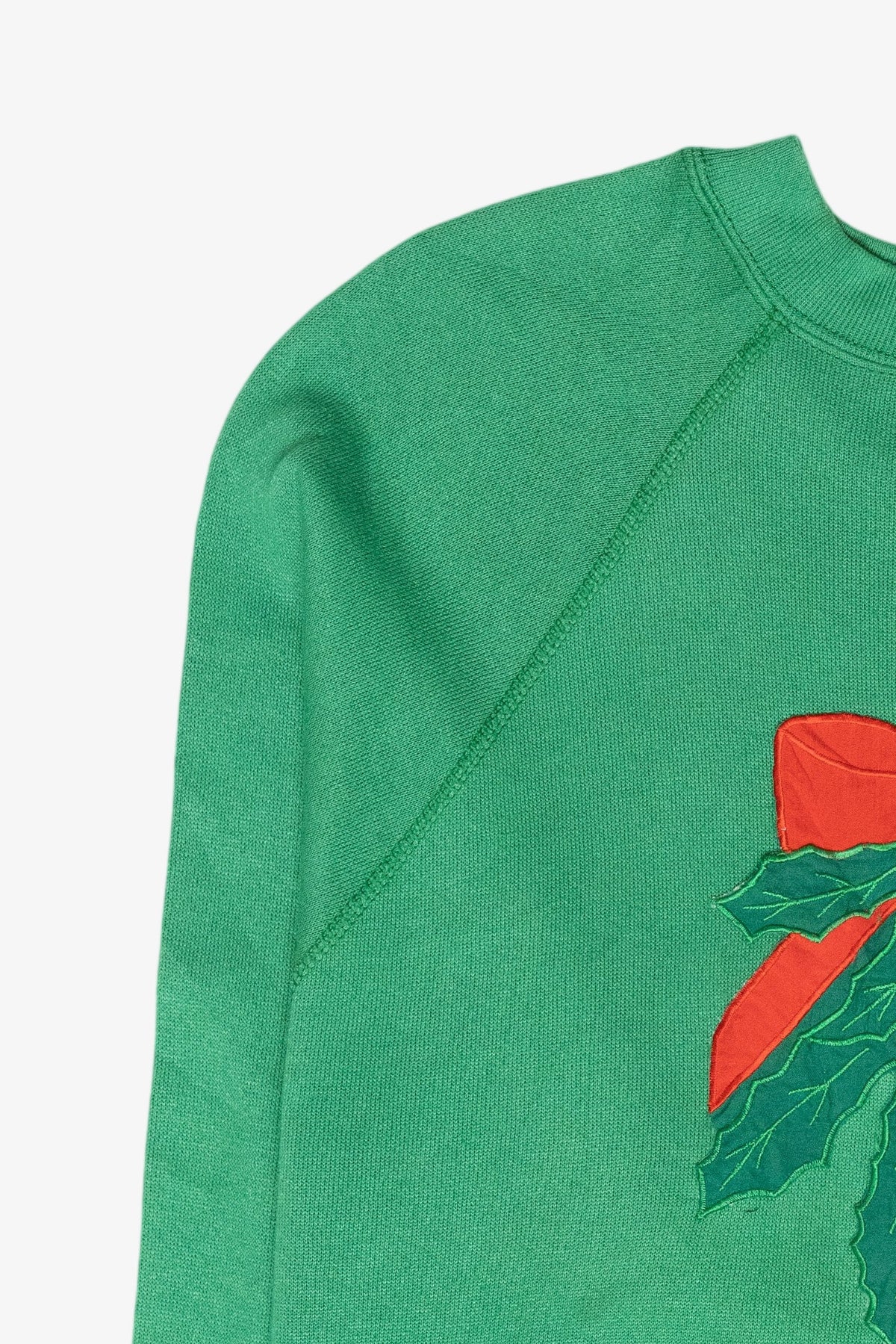 Handmade Mistletoe Applique Vintage Ugly Christmas Sweatshirt (1990s)