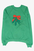 Handmade Mistletoe Applique Vintage Ugly Christmas Sweatshirt (1990s)