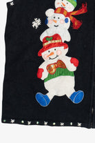 Vintage Designers Originals Studio Snowmen Pile Ugly Christmas Vest (1990s)