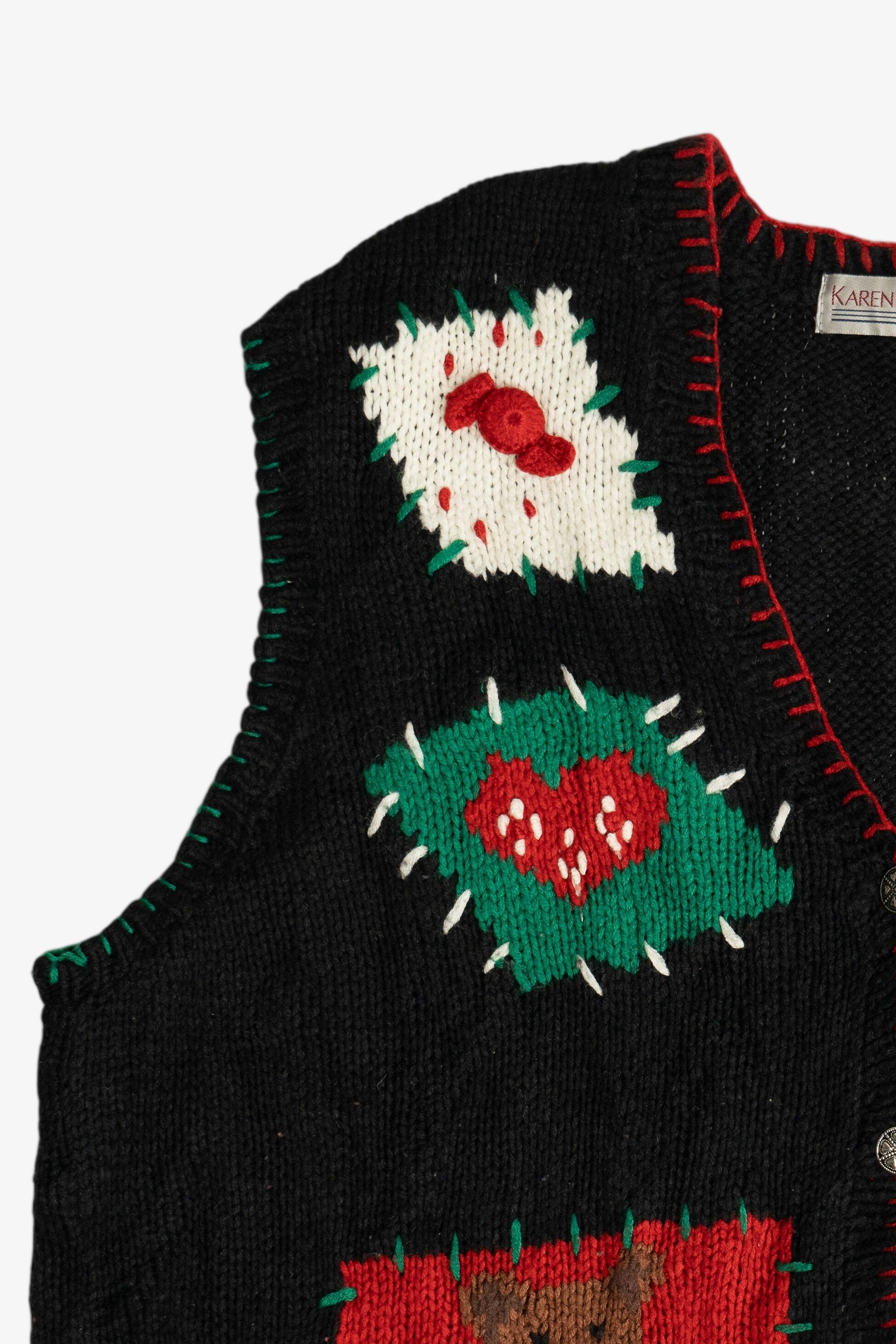 Vintage Karen Scott II Teddy Bear Ugly Christmas Vest (1990s)