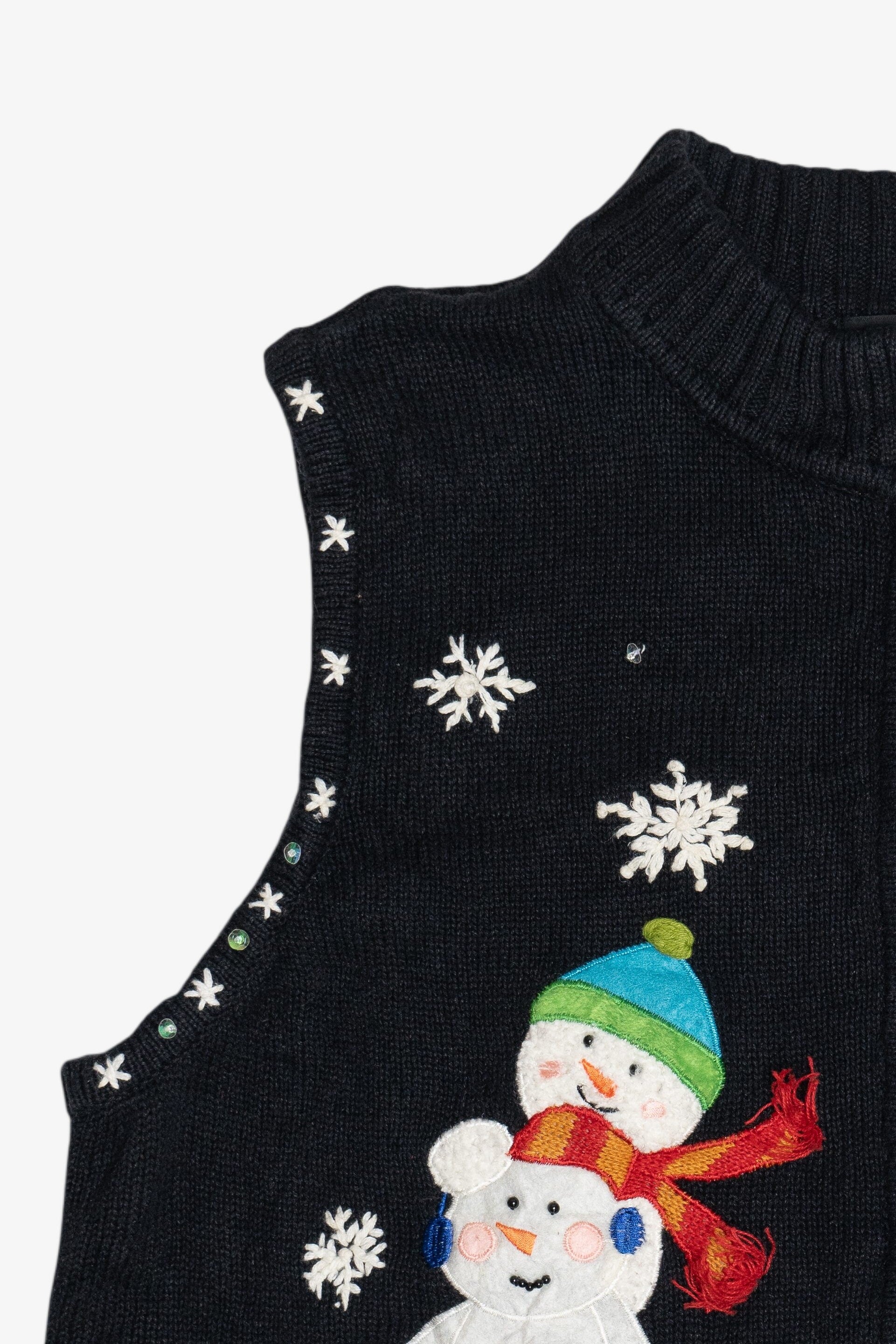 Vintage Designers Originals Studio Snowmen Pile Ugly Christmas Vest (1990s)