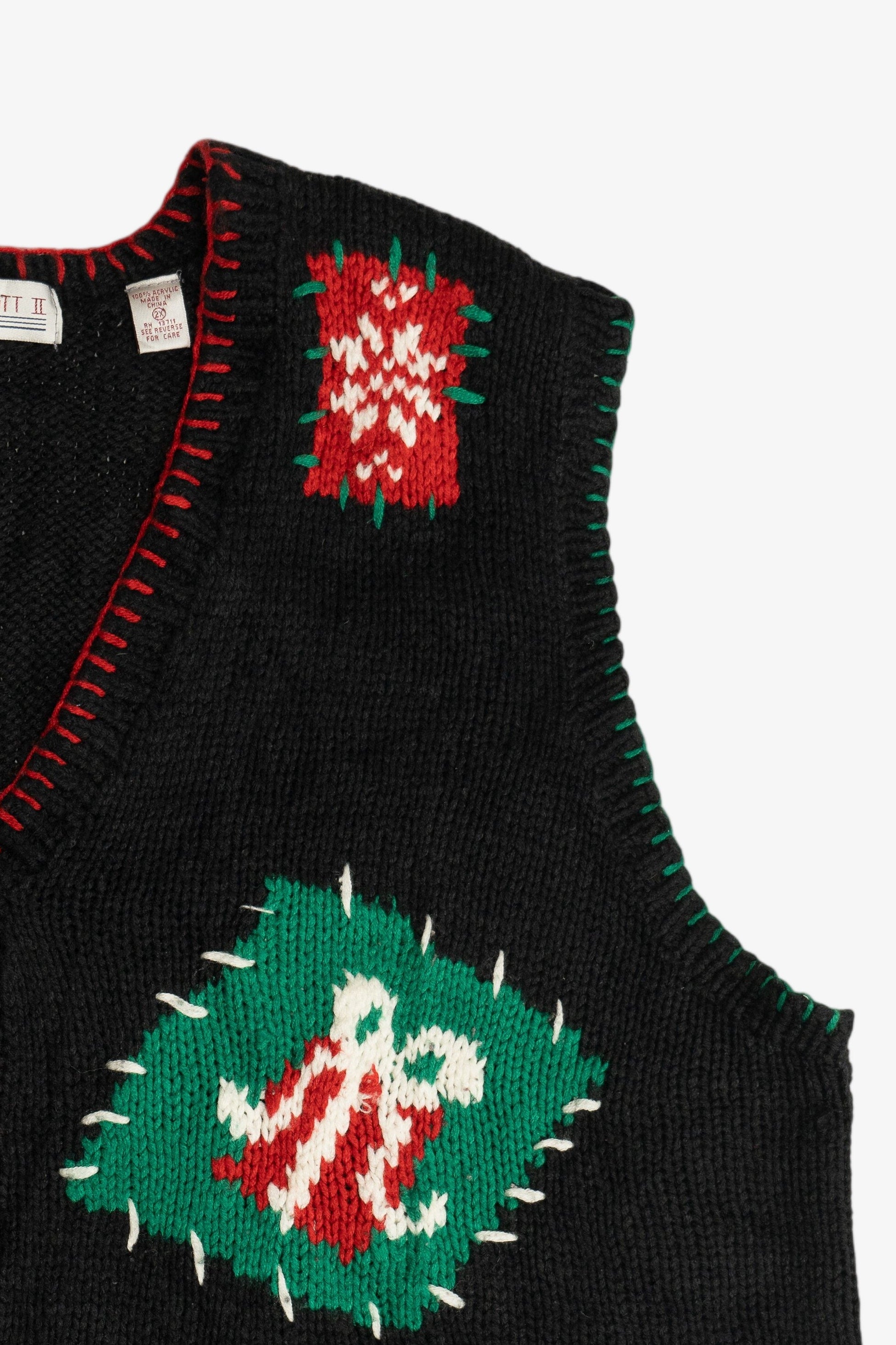 Vintage Karen Scott II Teddy Bear Ugly Christmas Vest (1990s)