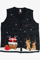 Vintage Silly Santa Holiday Time Ugly Christmas Vest (2000s)