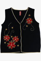 Vintage Poinsettias Ugly Christmas Vest (2000s)